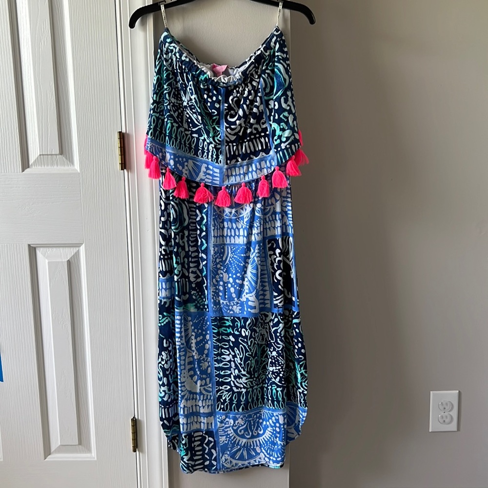 NWT 💙💕 Lilly Pulitzer, Strapless & Midi Dress, Size Small